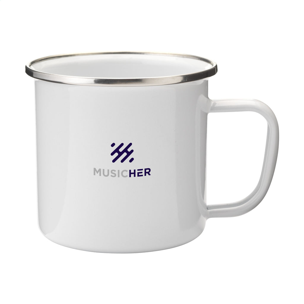 Retro Silver Emaille Mug 350 ml Tasse - Weiß/Silber - Produktbild der Tassen & Teegläser Kollektion