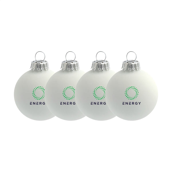 Weihnachtskugel Ø 6 cm - 4er Set - Made in Europe - Weiß Weihnachtskugel Ø 6 cm - 4er Set - Made in Europe - Weiß