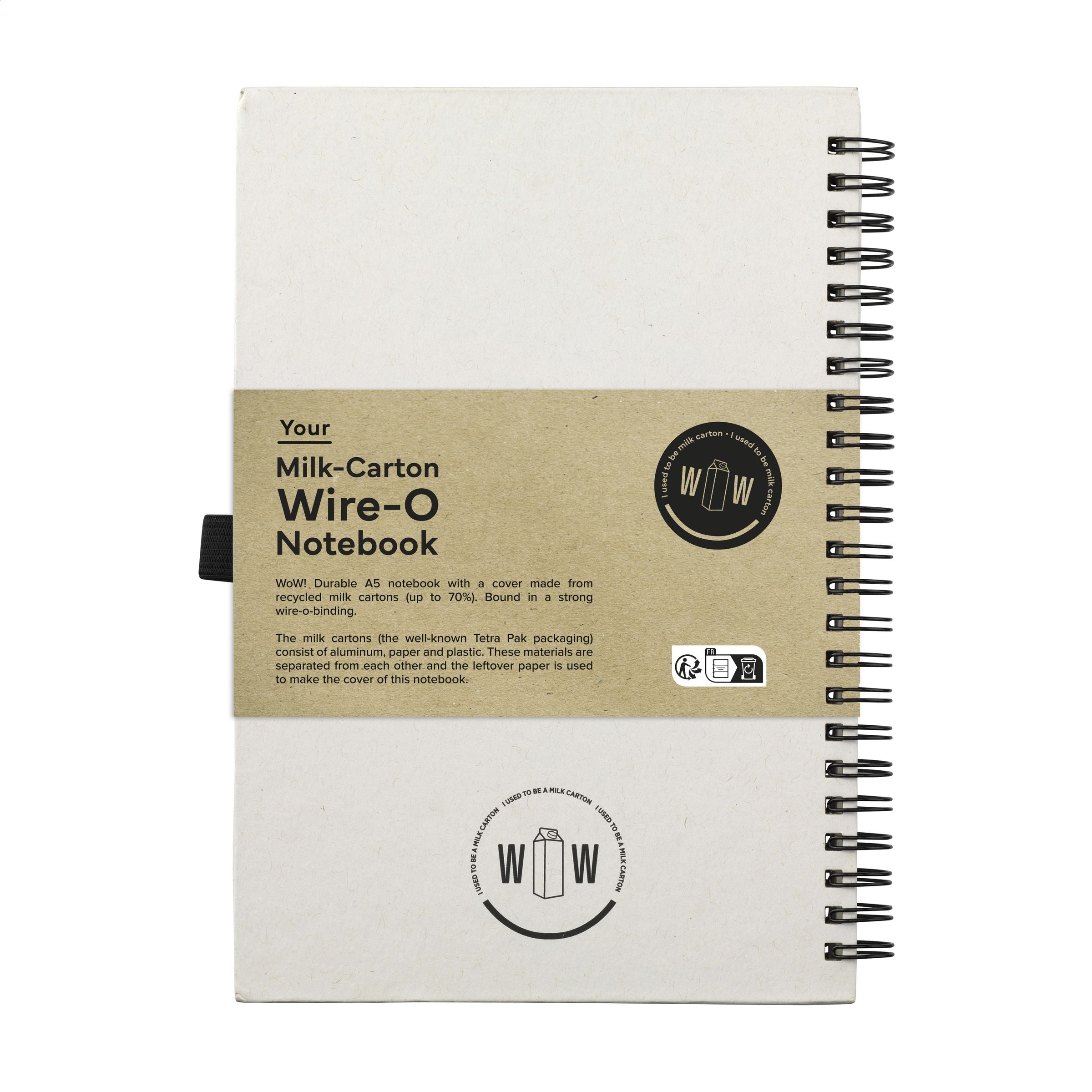 Milk-Carton Wire-O Notebook A5 Notizbuch - Beige - Galerieansicht 2