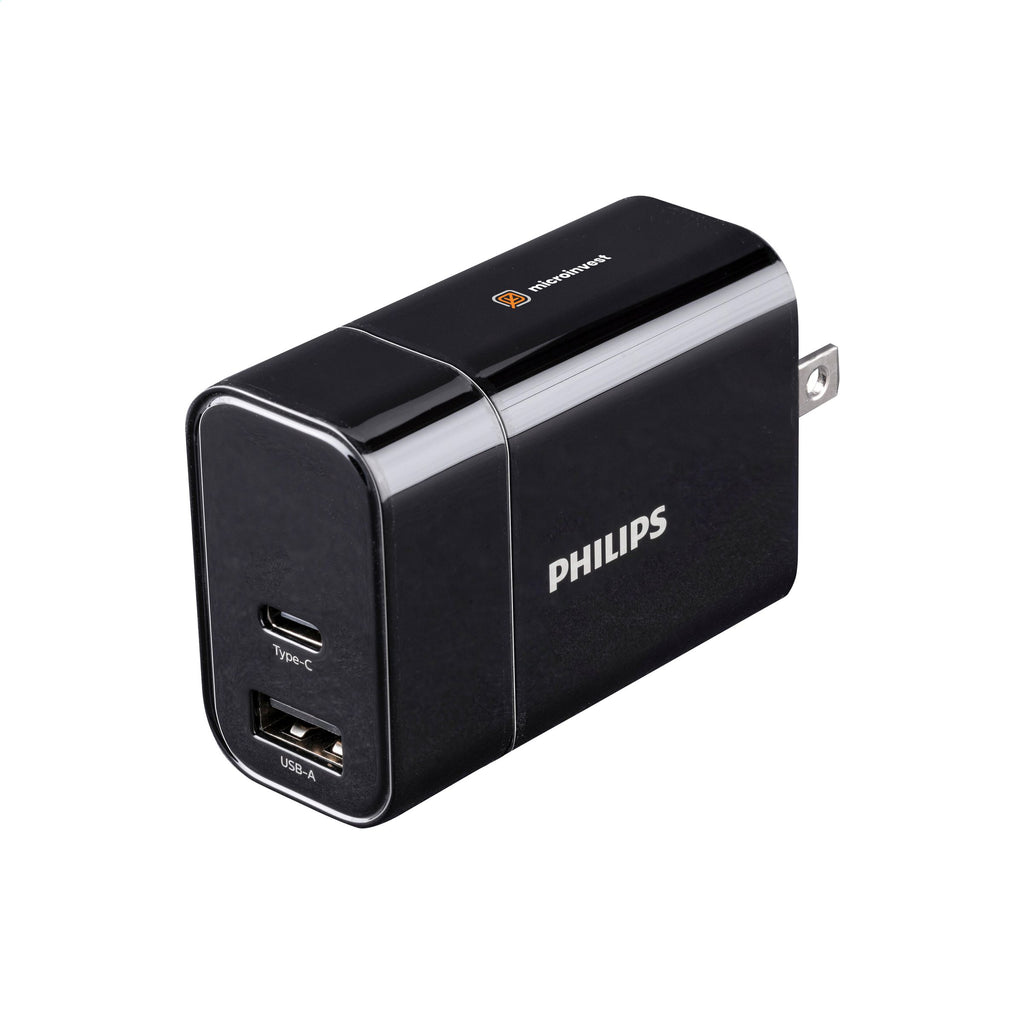 Philips Travel Charger Ladegerät für unterwegs - Schwarz - Produktbild der Kabel- und Ladegeräte Kollektion