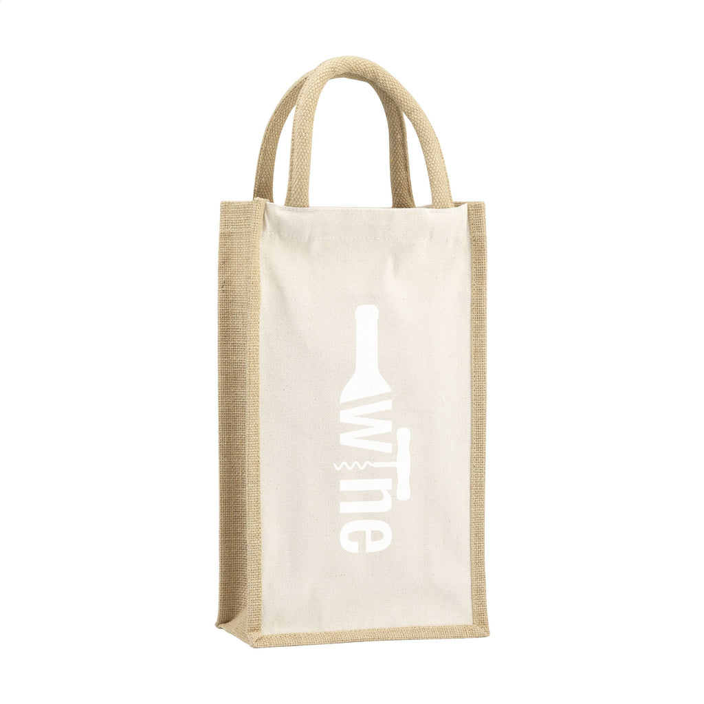Jute Canvas Double Wine Bag Weintasche - Natur - Produktbild der Weinzubehör Kollektion