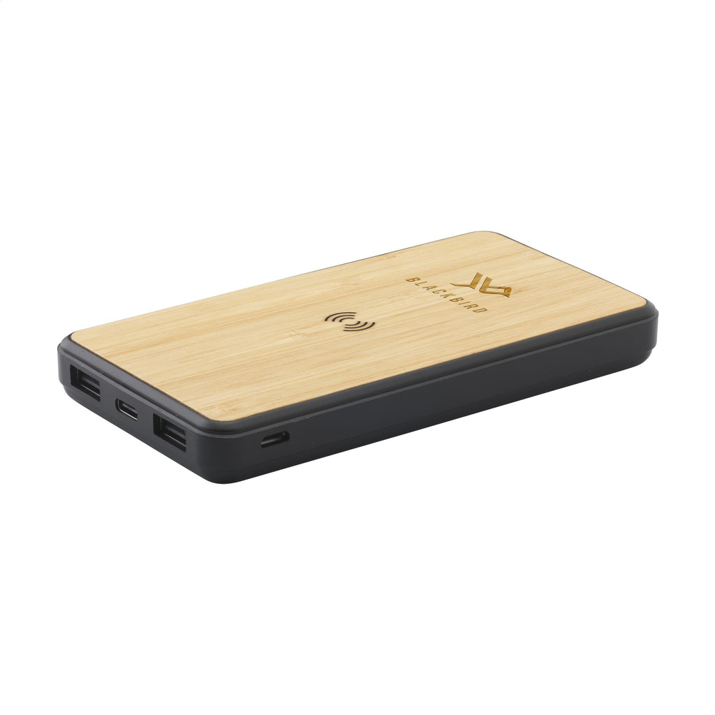 Boru Bamboo RCS Recycled ABS Powerbank Wireless Charger - Schwarz - Produktbild der Powerbanks Kollektion
