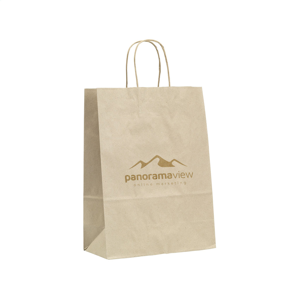 Leaf It Bag Wide aus recyceltem Graspapier (90 g/m²) M - Braun - Produktbild der Einfache Taschen Kollektion