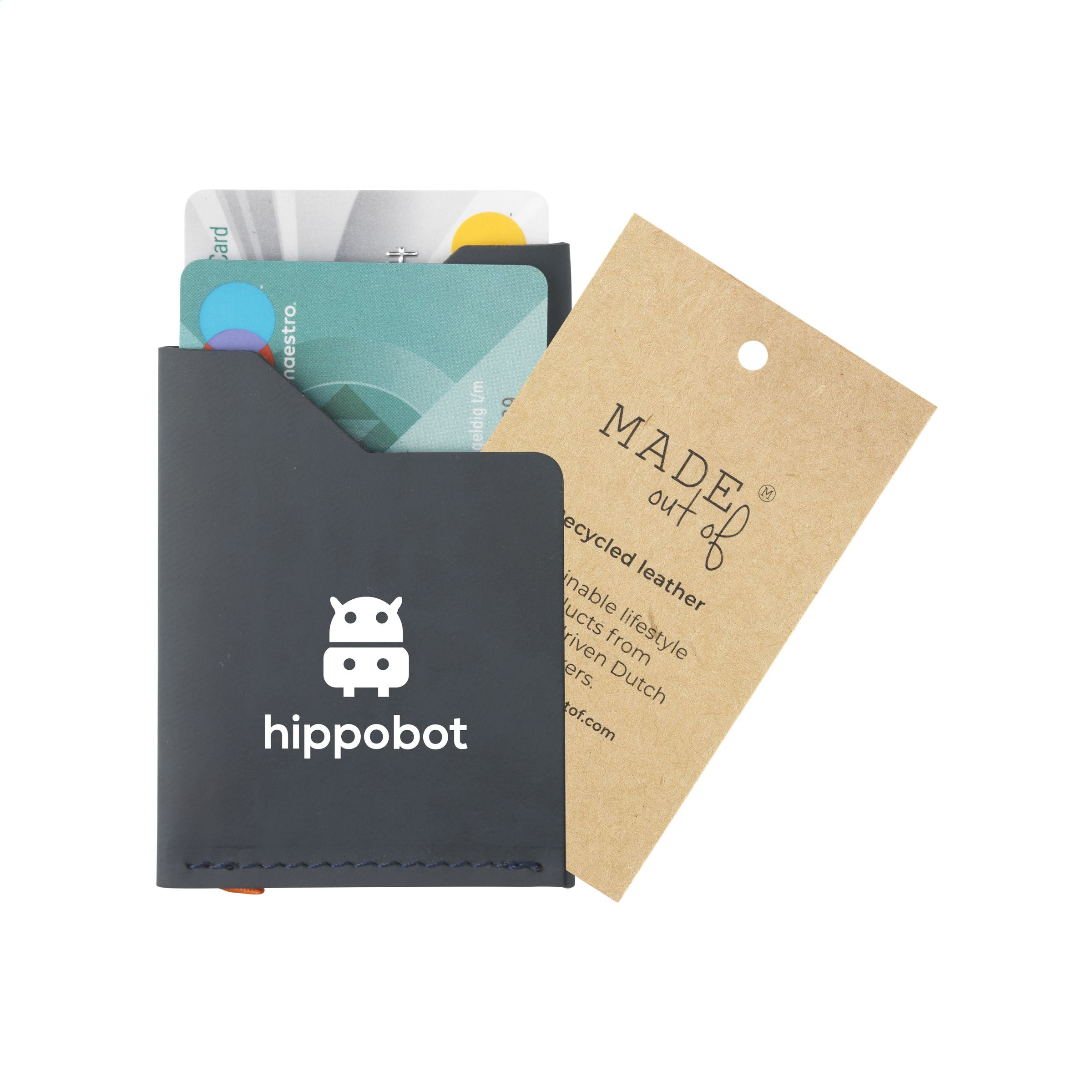 Recycled leather cardholder Kartenhalter - Dunkelblau - Galerieansicht 4