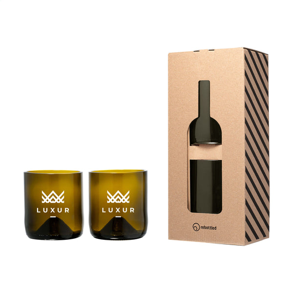 Rebottled® Short Tumbler 2-pack Trinkgläsern - Olive Rebottled® Short Tumbler 2-pack Trinkgläsern - Olive