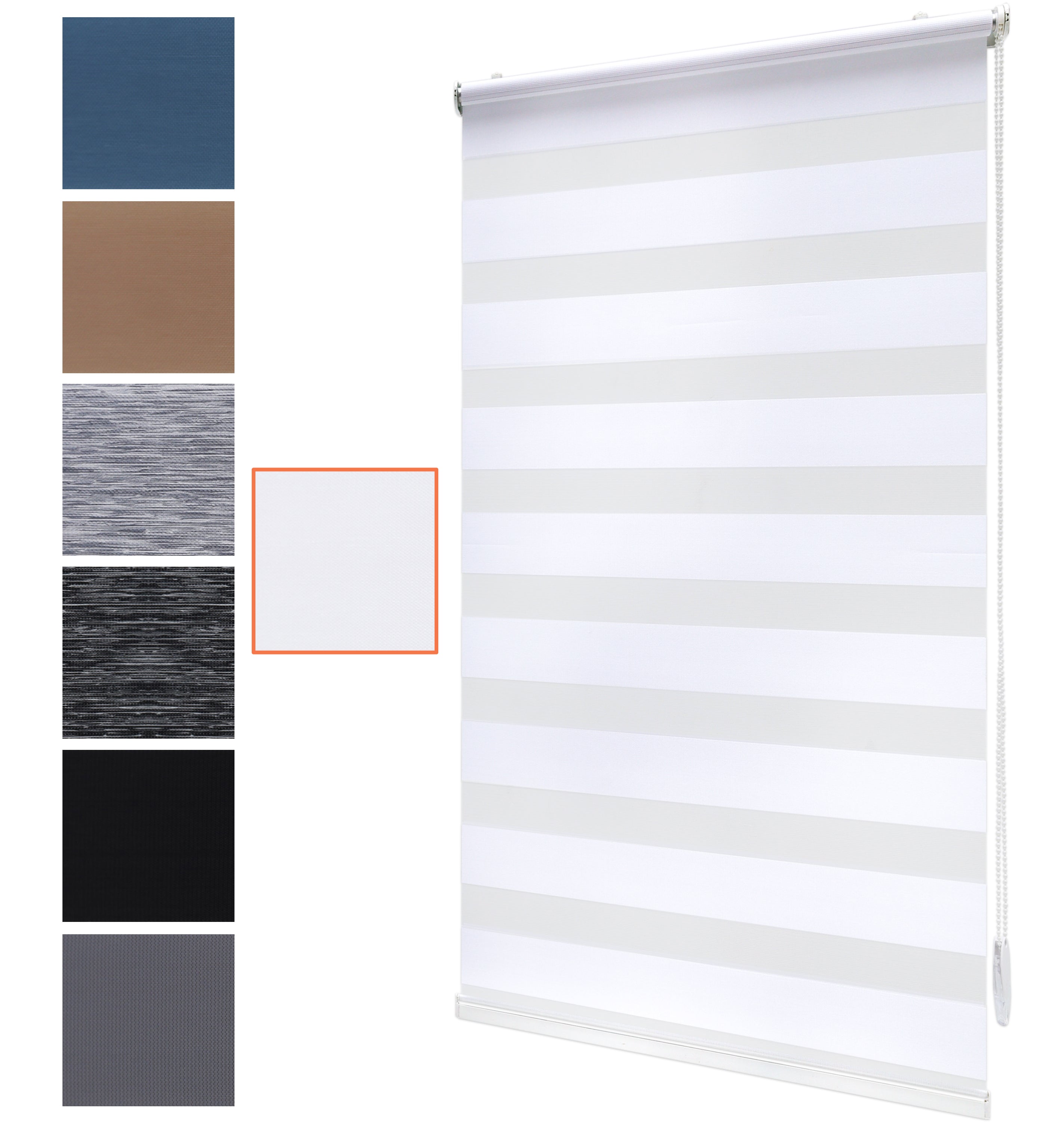 Doppelrollo ohne Bohren - Weiß - 3in1 - für Fenster, Wand & Decke - in