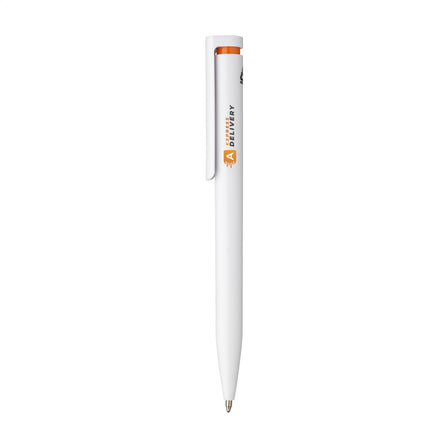 Digiprint GRS Recycled Pen Kugelschreiber - Weiß/Orange, blauschreibend