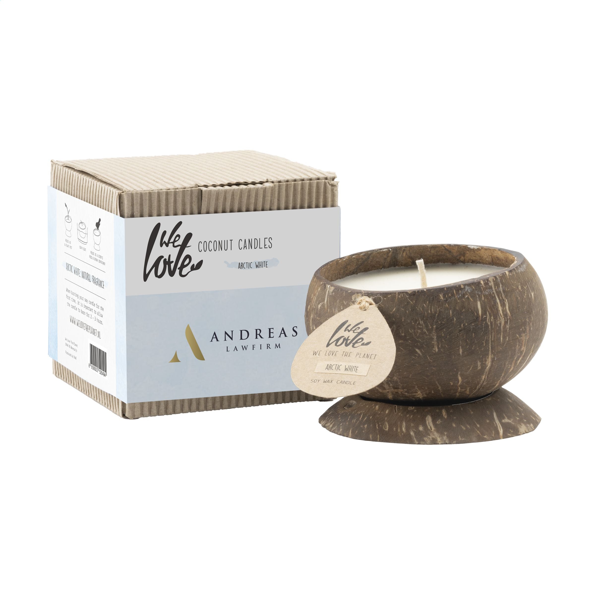 We Love The Planet Coconut Candle Kerze - Arctic White