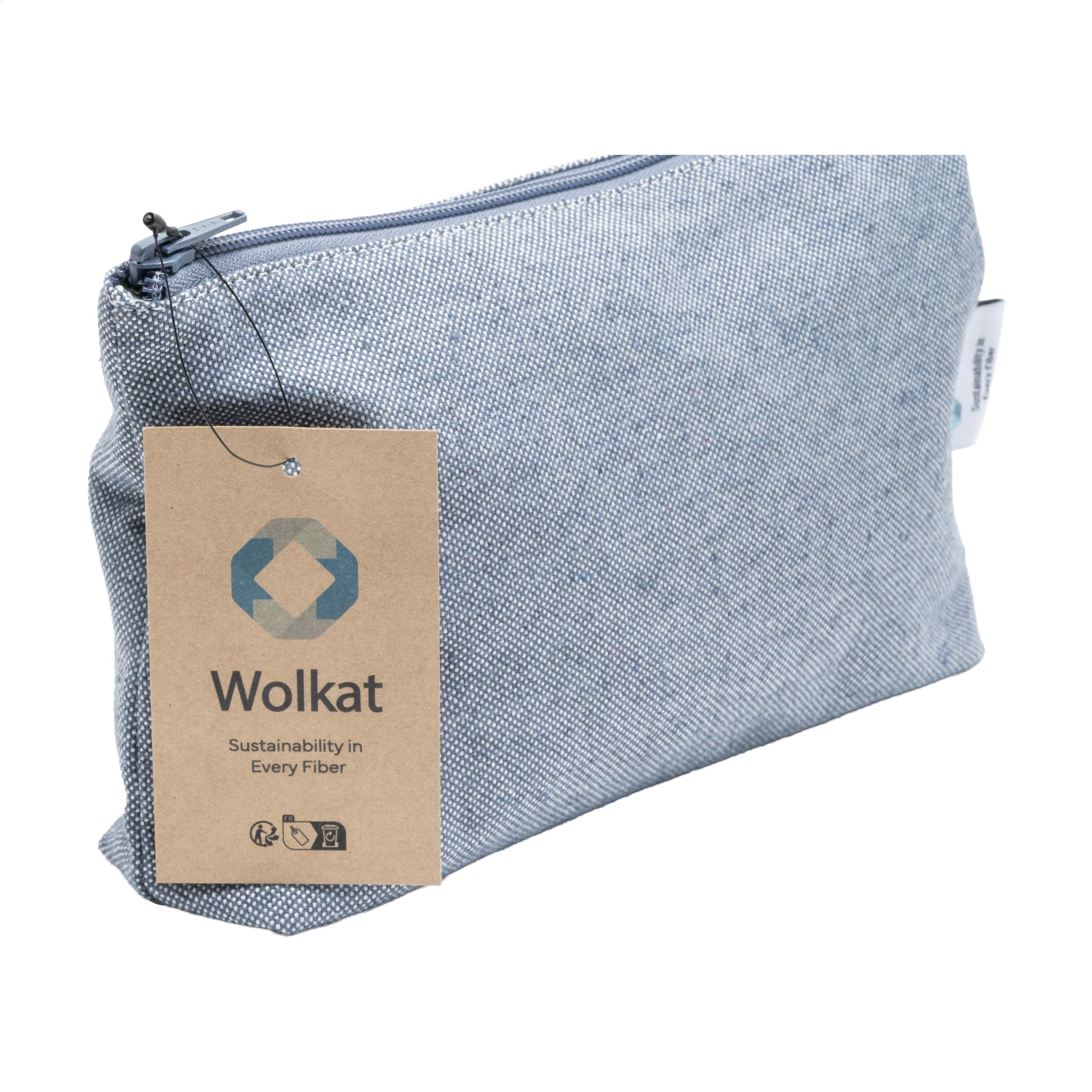 Wolkat Safi Recycled Textile Cosmetic Bag Kulturbeutel - Blau