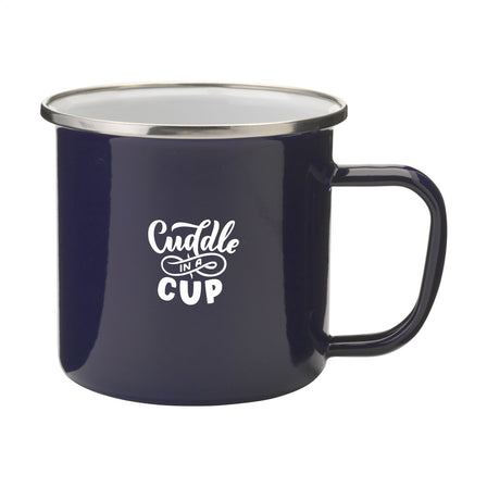 Retro Silver Emaille Tasse 350 ml - Blau/silber
