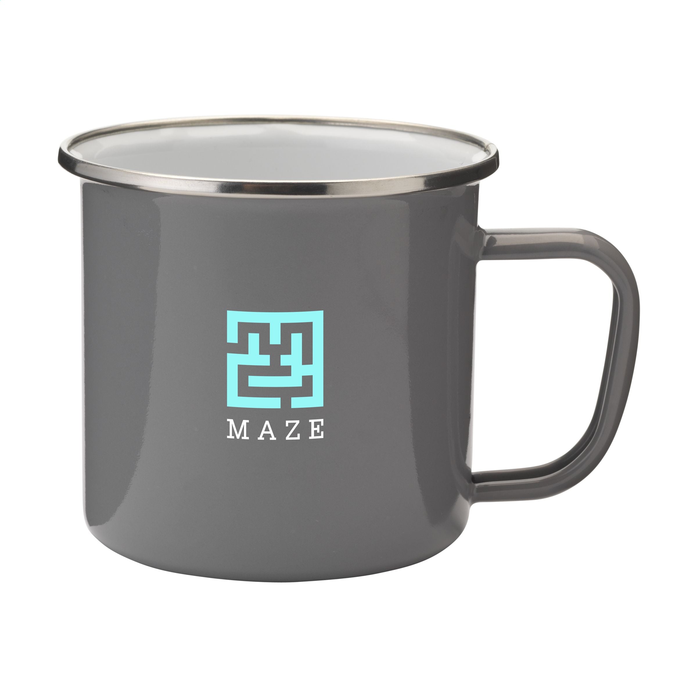 Retro Silver Emaille Mug 350 ml Tasse - Grau/silber