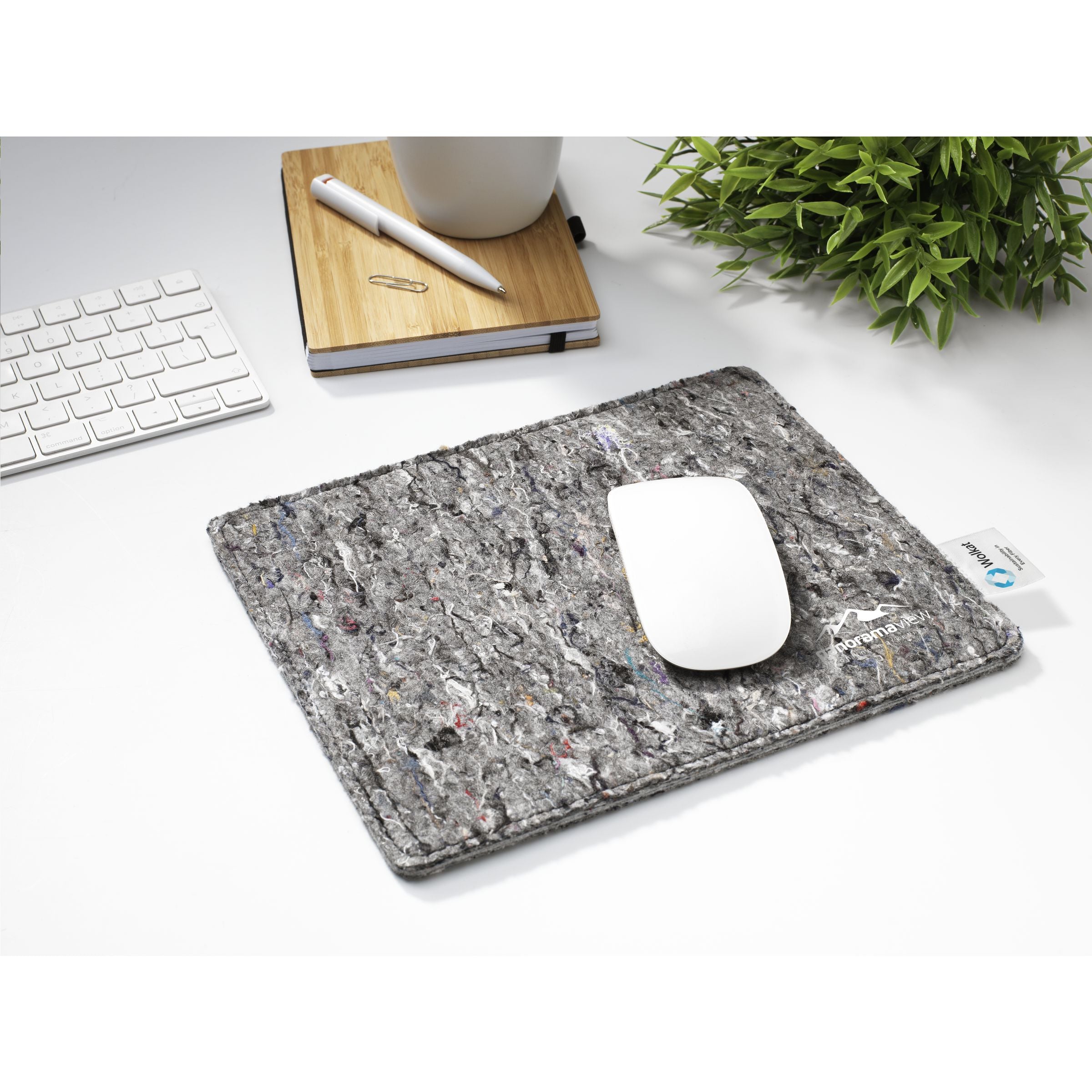 Wolkat Tanger Recycled Textile Mousepad - Grau