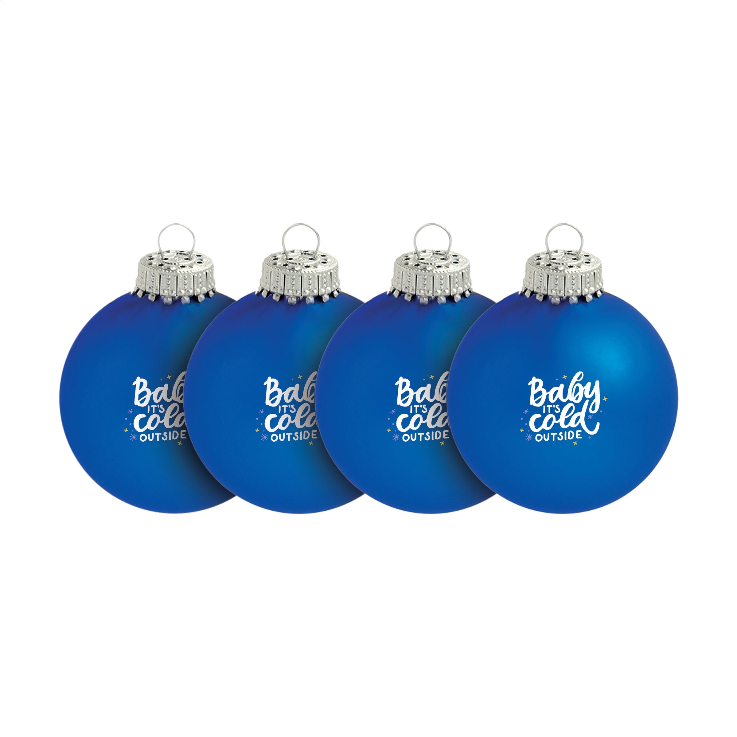 Weihnachtskugel Ø 6 cm - 4er Set - Made in Europe - Blau