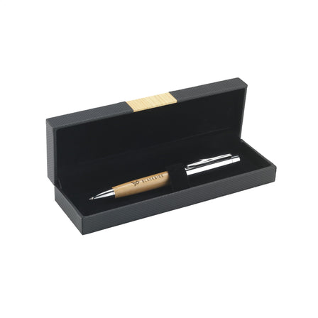 Bamboo Pen Set Kugelschreiber - Schwarz, blauschreibend