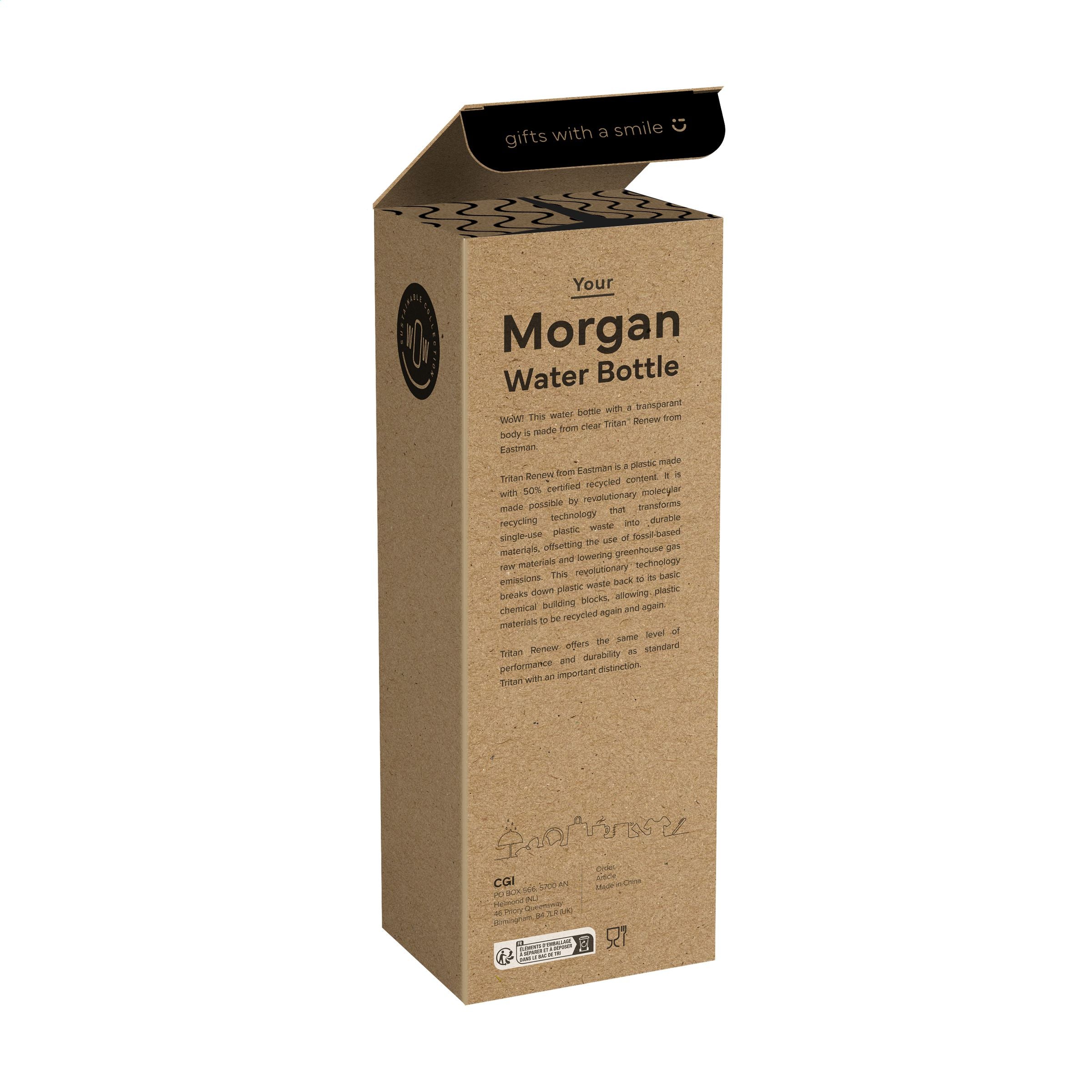 Morgan Water Bottle Tritan™ Renew 650 ml - Transparent Weiβ