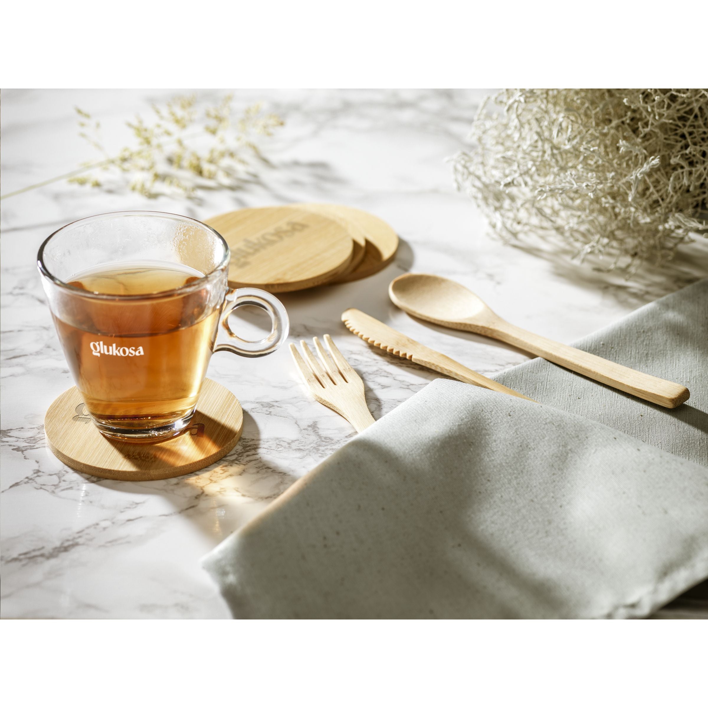 Bamboo Coaster Set Untersetzern - Natur