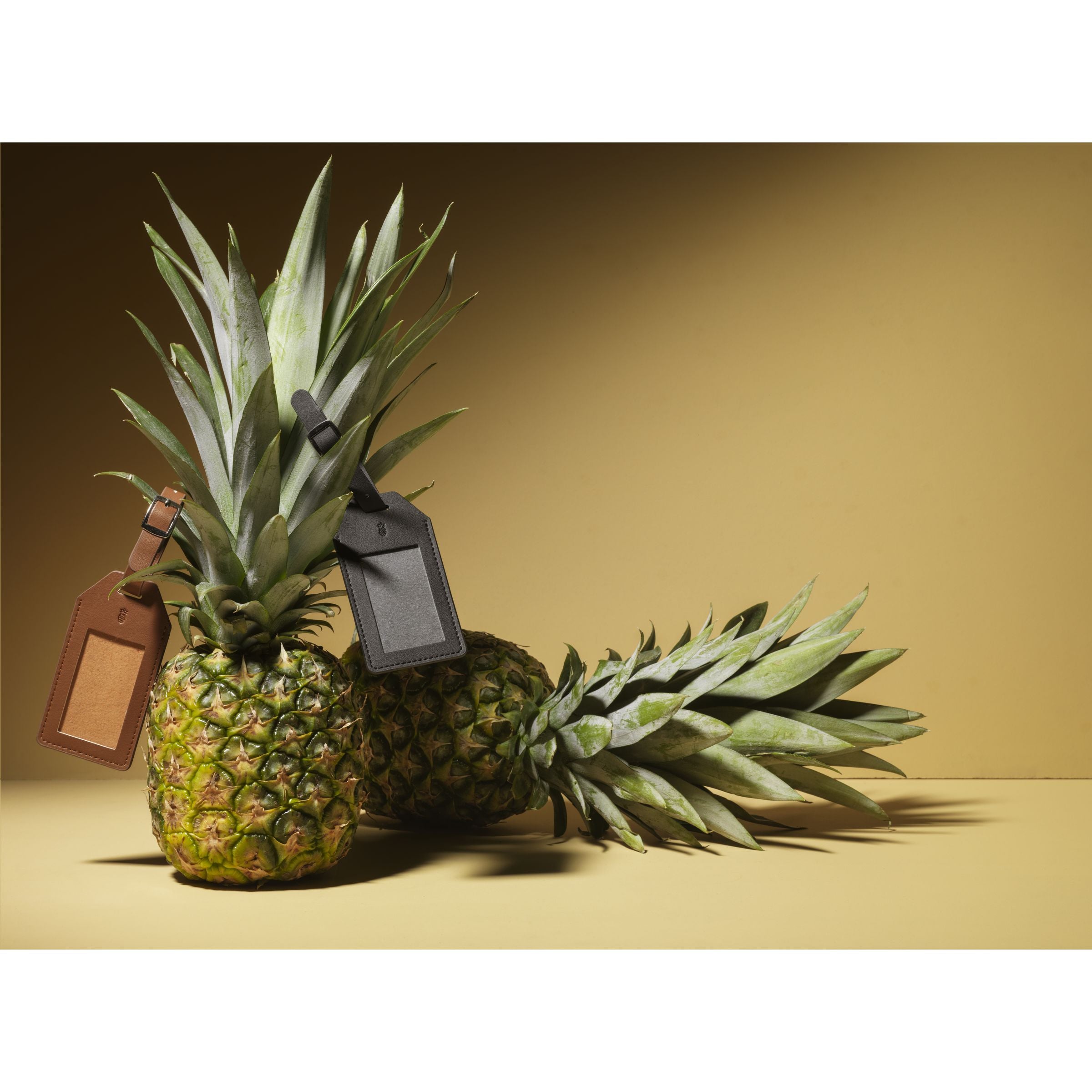 Vegan Pineapple Leather Luggage Tag Gepäckanhänger - Schwarz