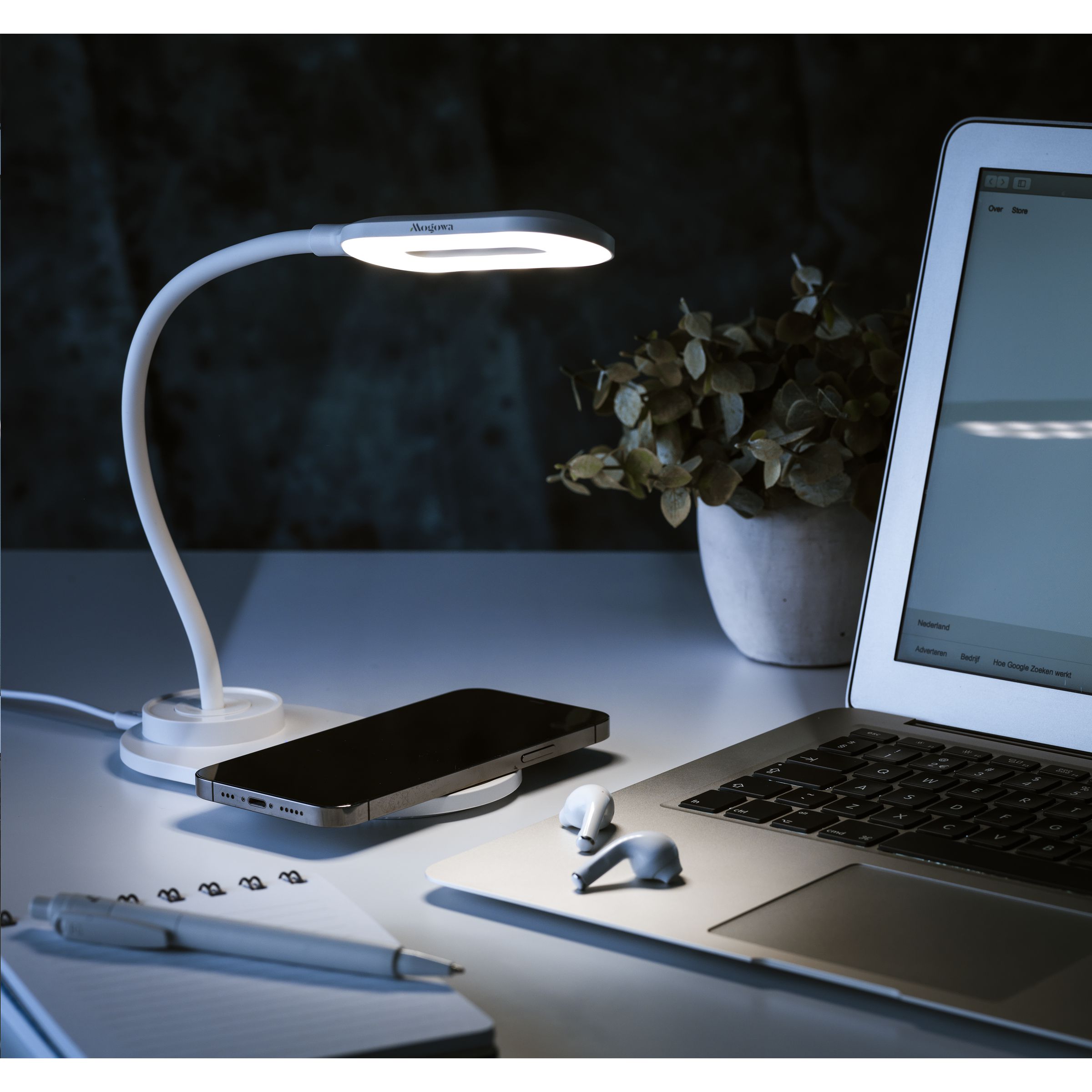 Carga 10W Desklight Wireless Charger Lampe Ladegerät - Weiß