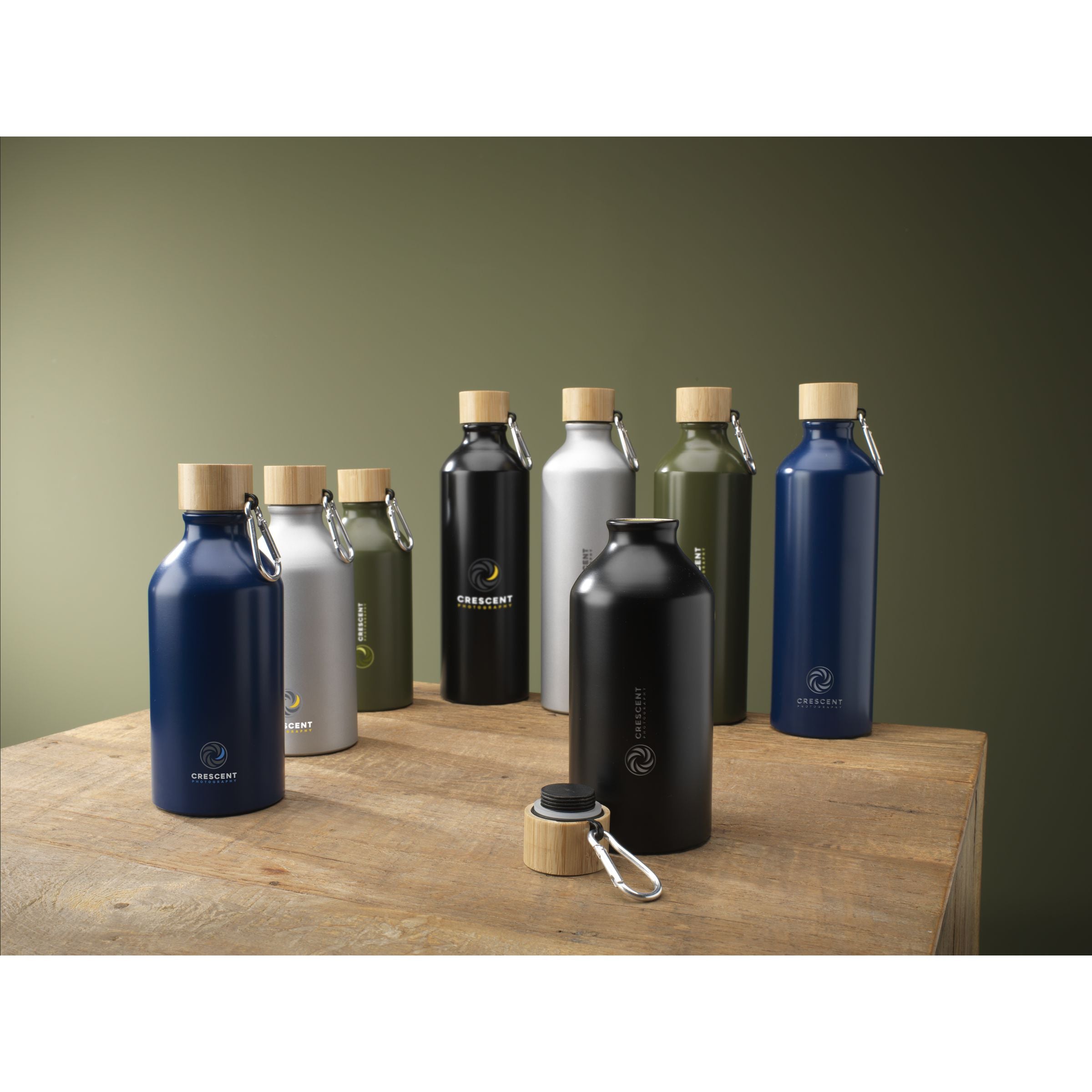 AluBamboo GRS Recycled Alu 500 ml Wasserflasche - Blau