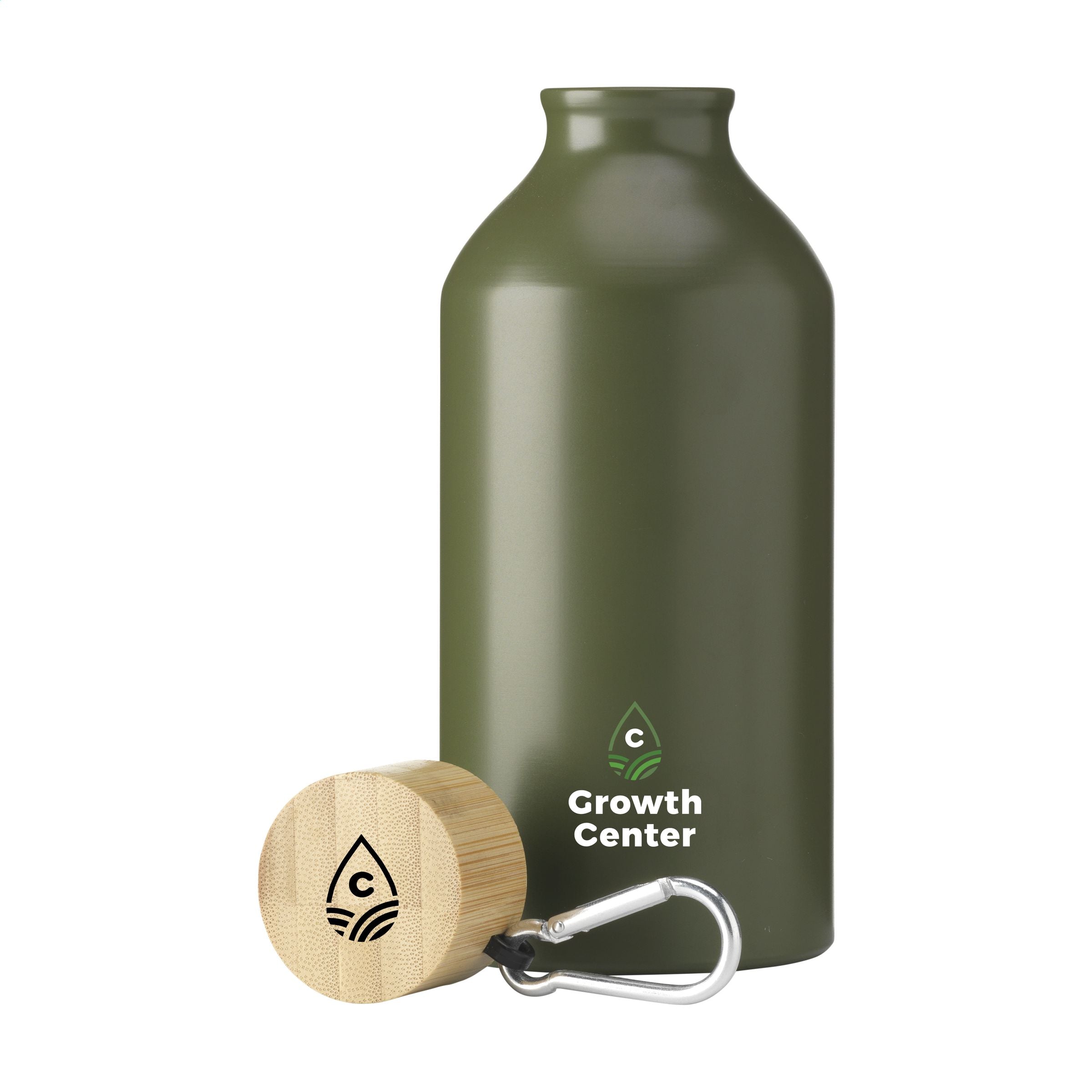 AluBamboo GRS Recycled Alu 500 ml Wasserflasche - Grün