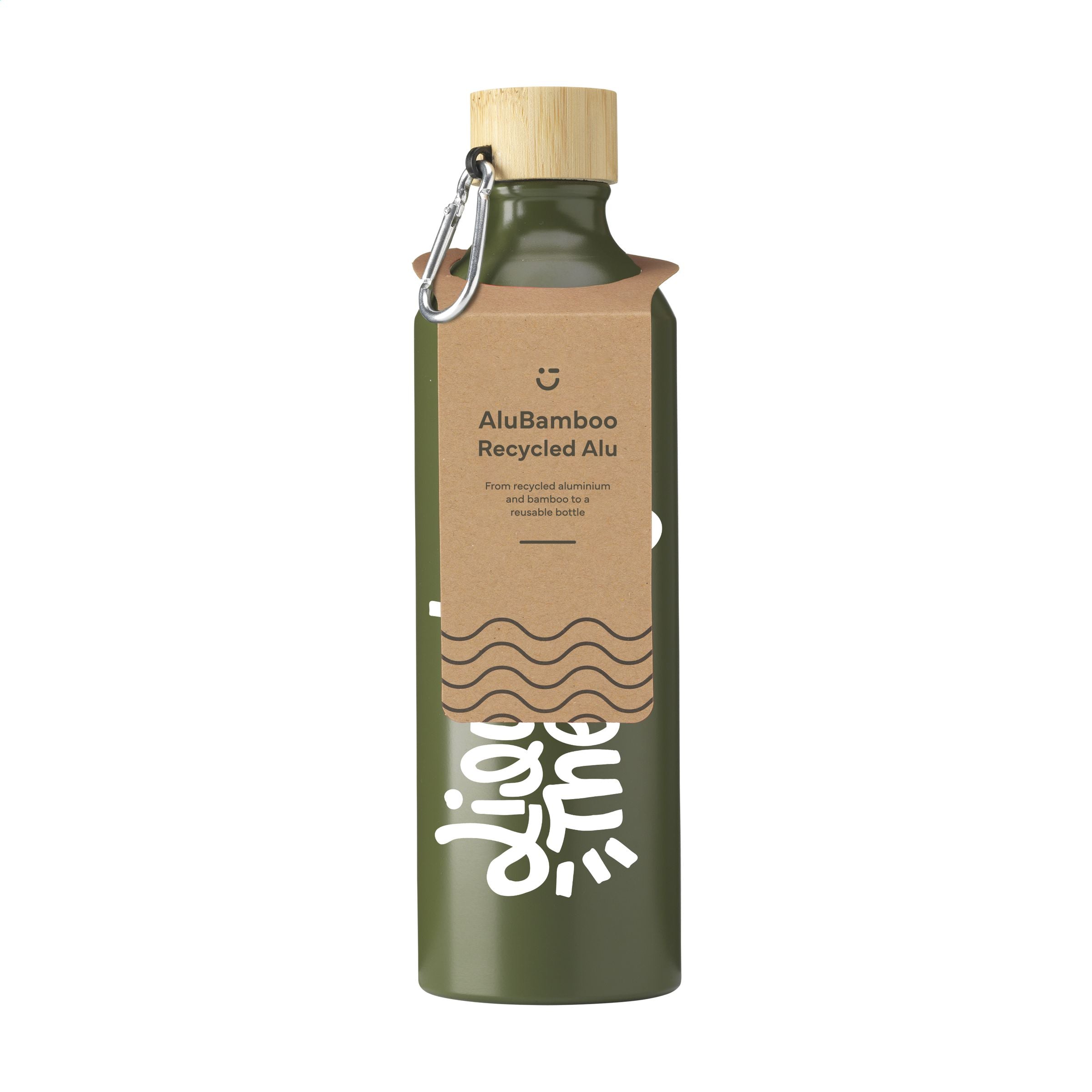 AluBamboo GRS Recycled Alu 750 ml Wasserflasche - Grün