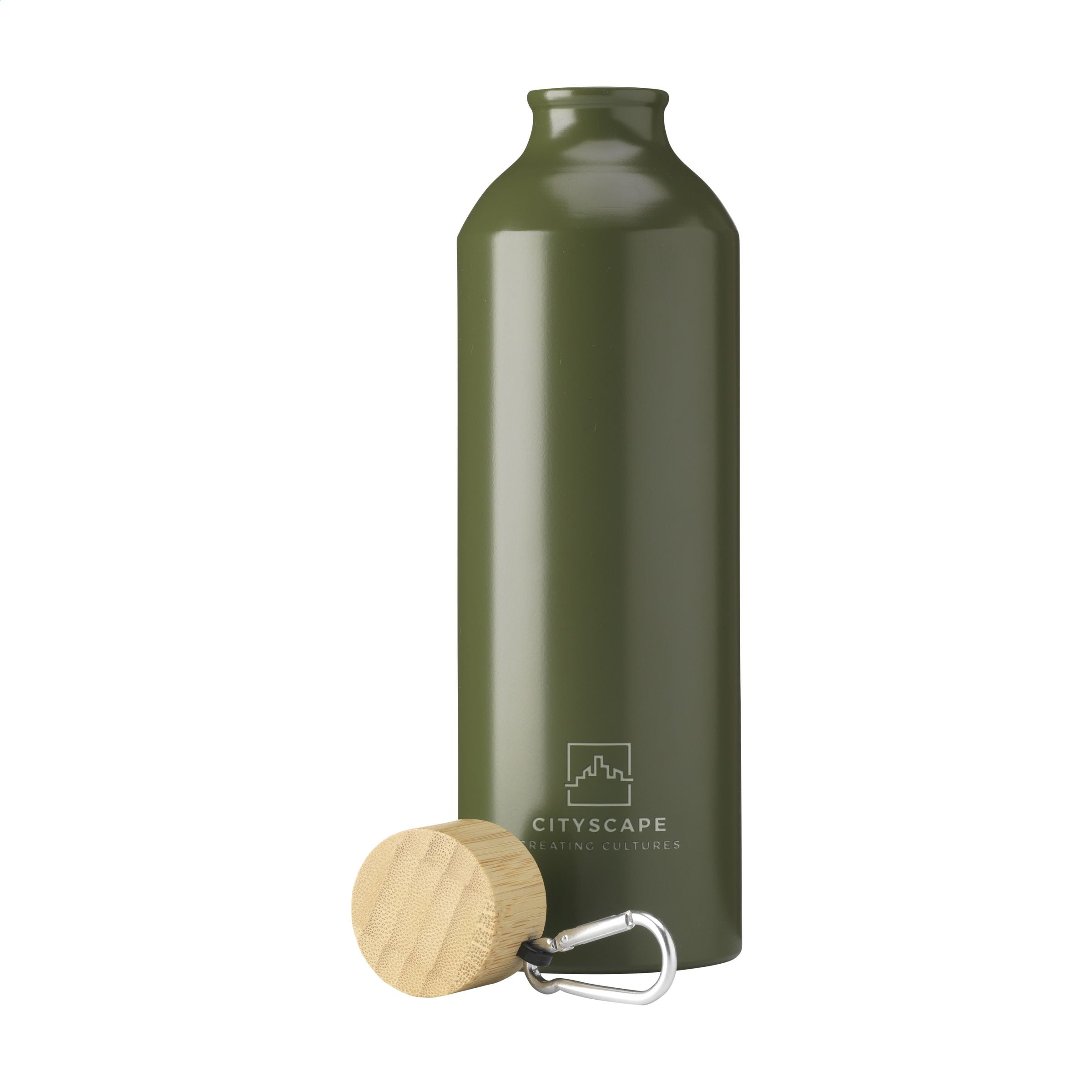 AluBamboo GRS Recycled Alu 750 ml Wasserflasche - Grün