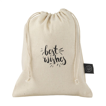 Gift Pouch Naturel GRS Recycled Cotton (150 g/m²) S - Natur