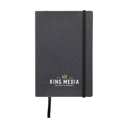 Monti Recycled Leather Notebook A5 Notizbuch - Schwarz