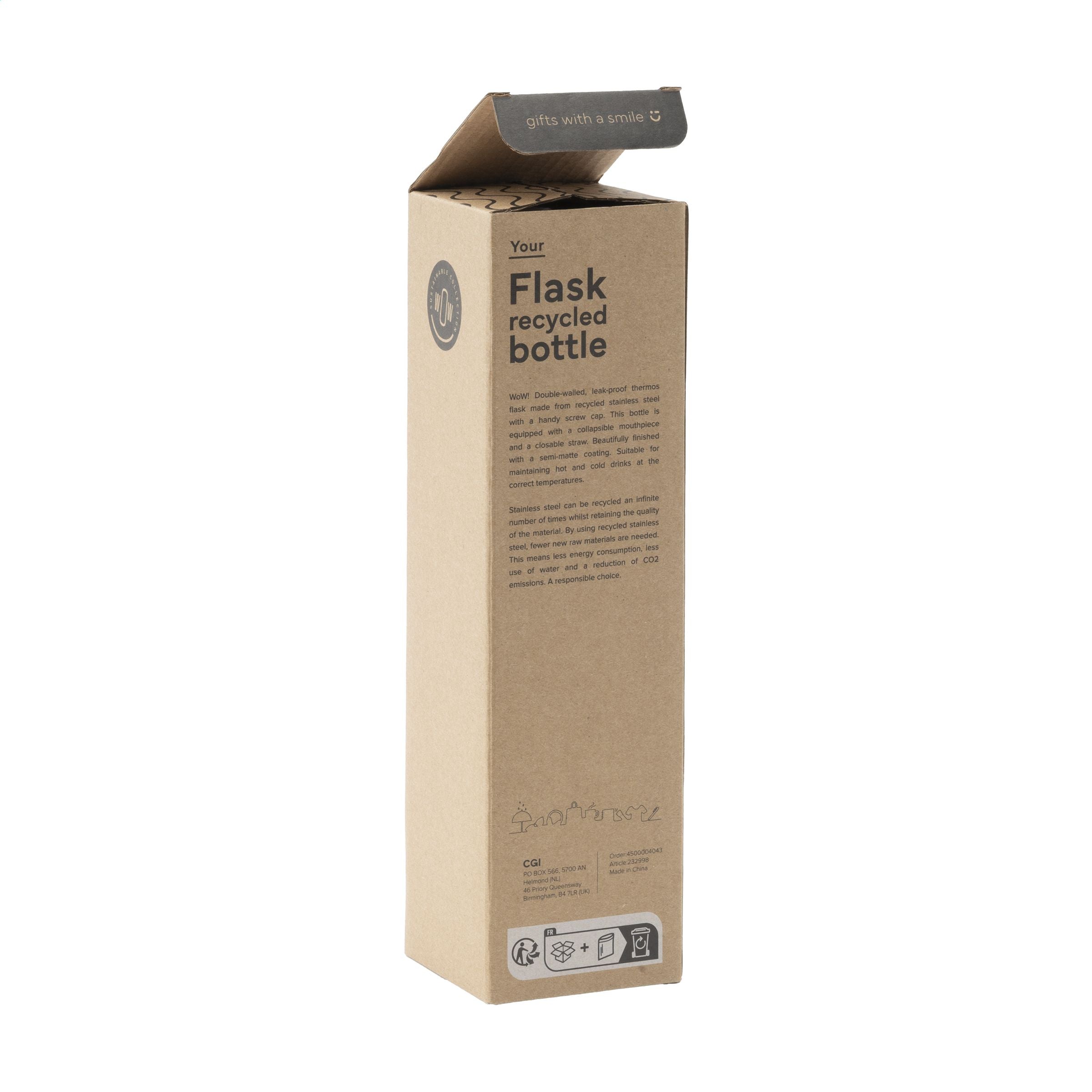 Flask RCS Recycled Bottle 500 ml Thermoflasche - Schwarz