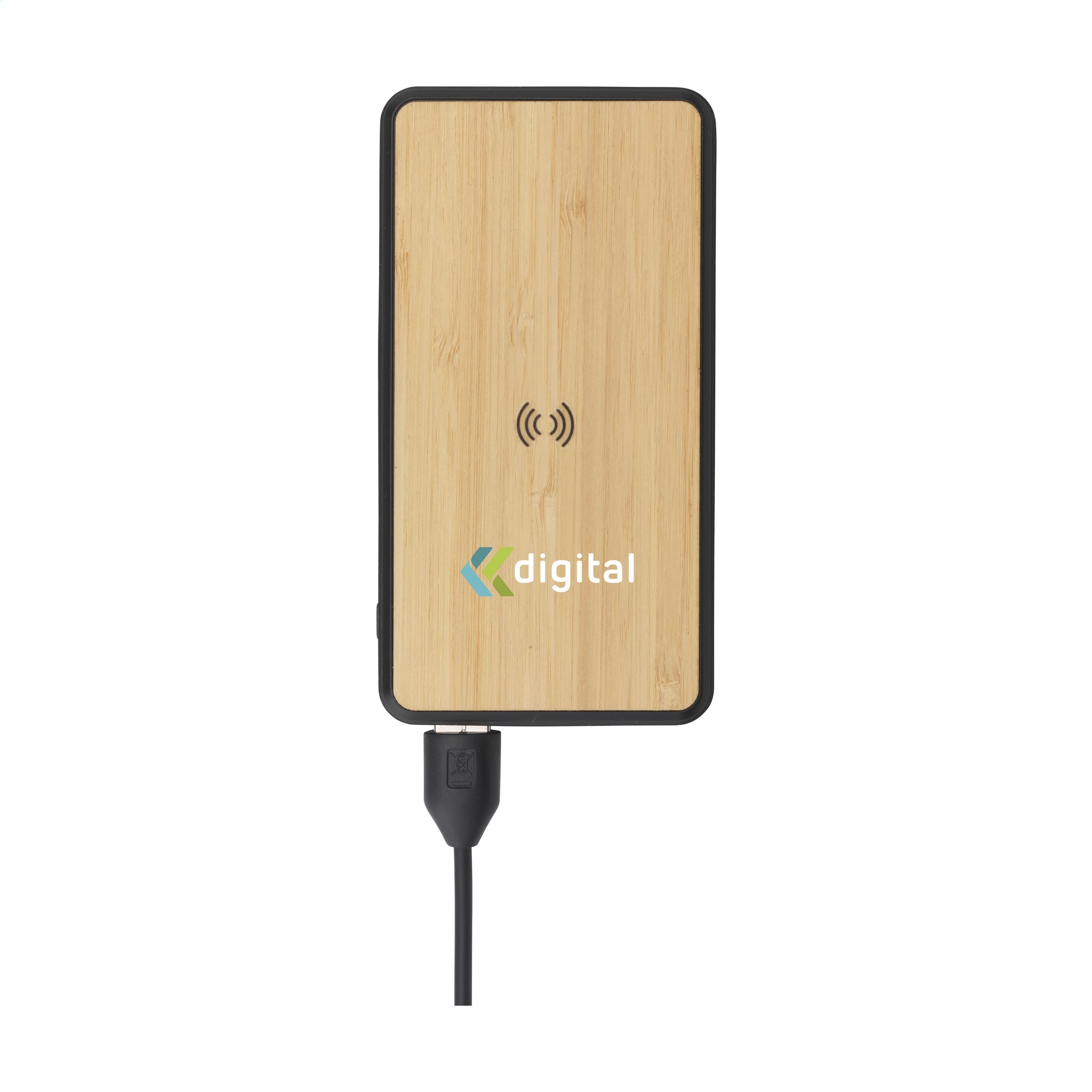 Boru Bamboo RCS Recycled ABS Powerbank Wireless Charger - Schwarz