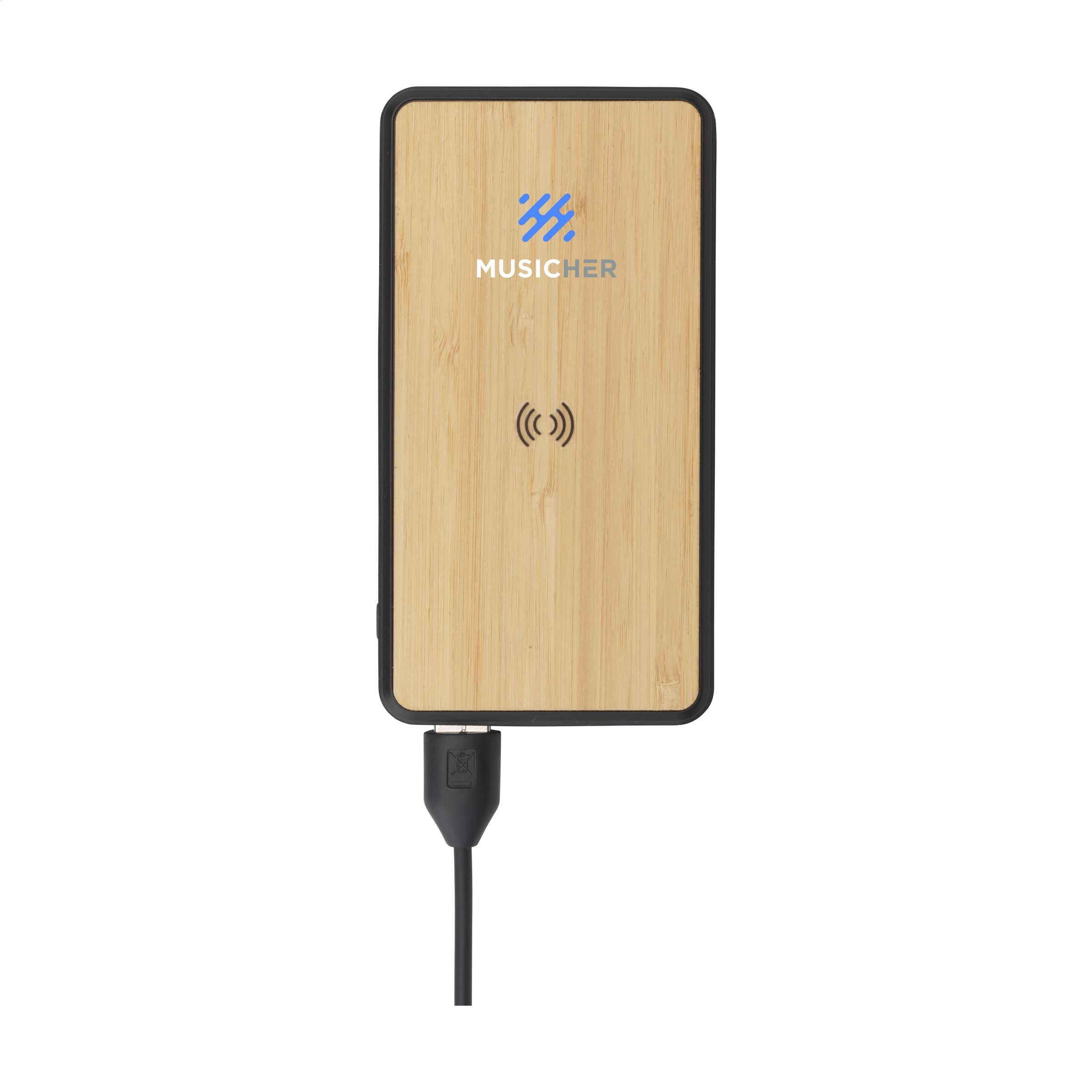 Boru Bamboo RCS Recycled ABS Powerbank Wireless Charger - Schwarz