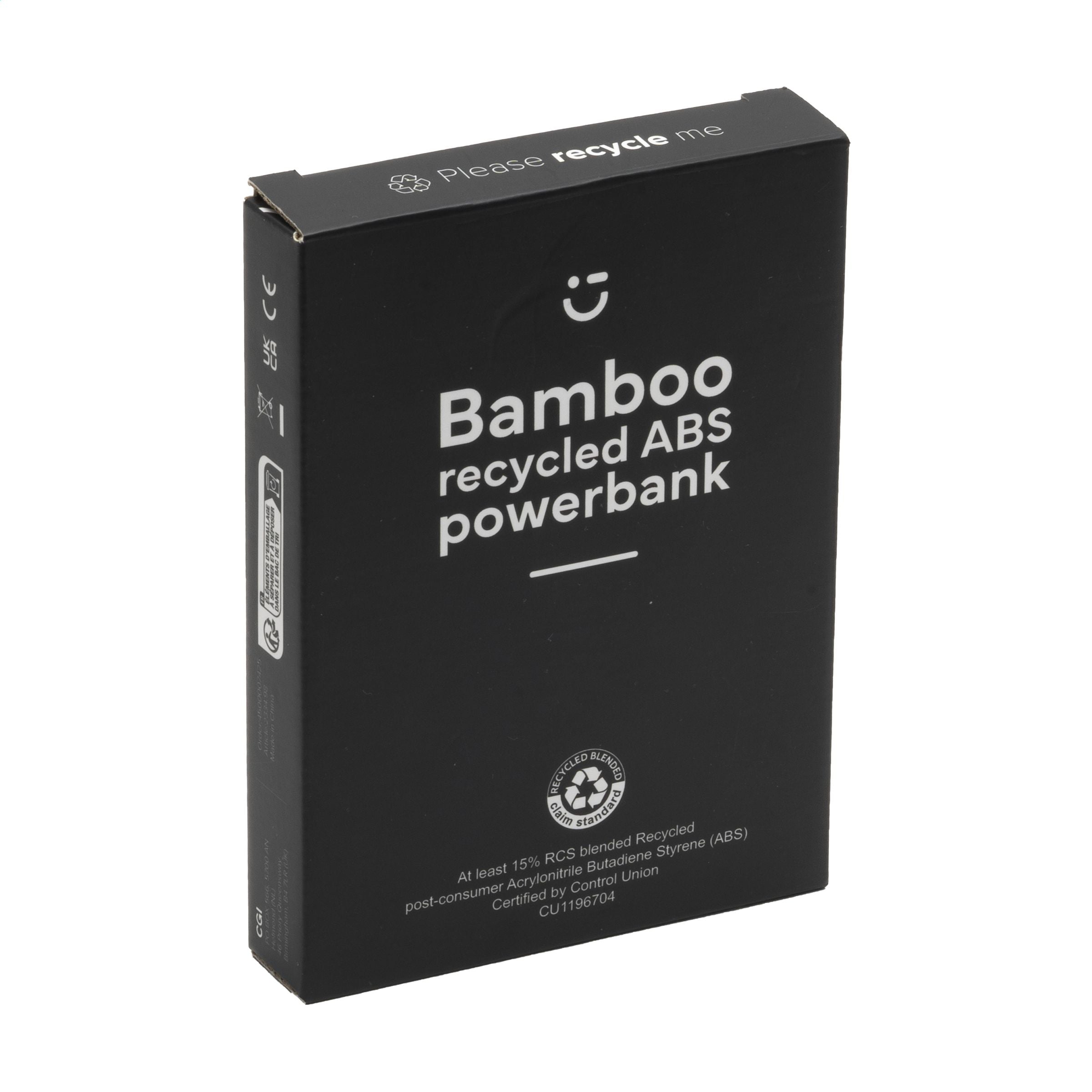 Boru Bamboo RCS Recycled ABS Powerbank Wireless Charger - Schwarz