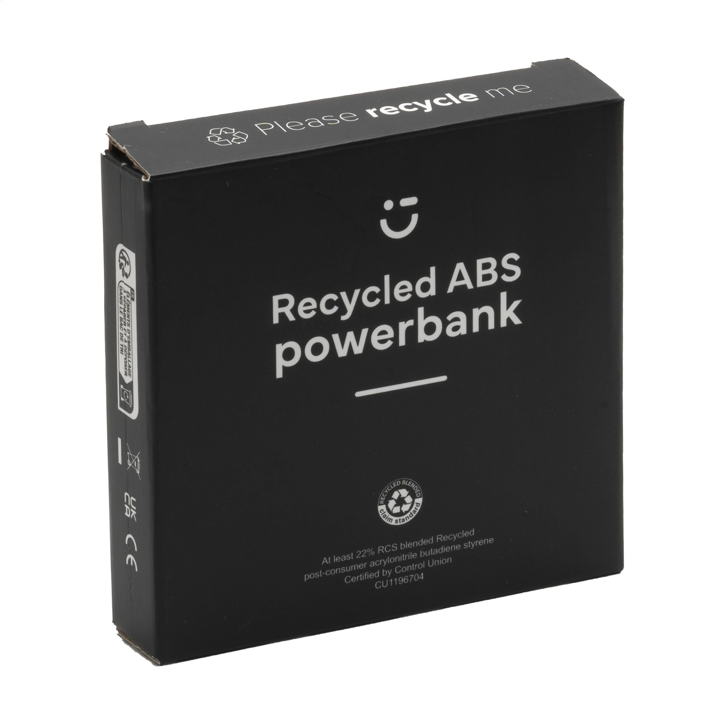 Compact 5000 RCS Recycled ABS Powerbank - Schwarz