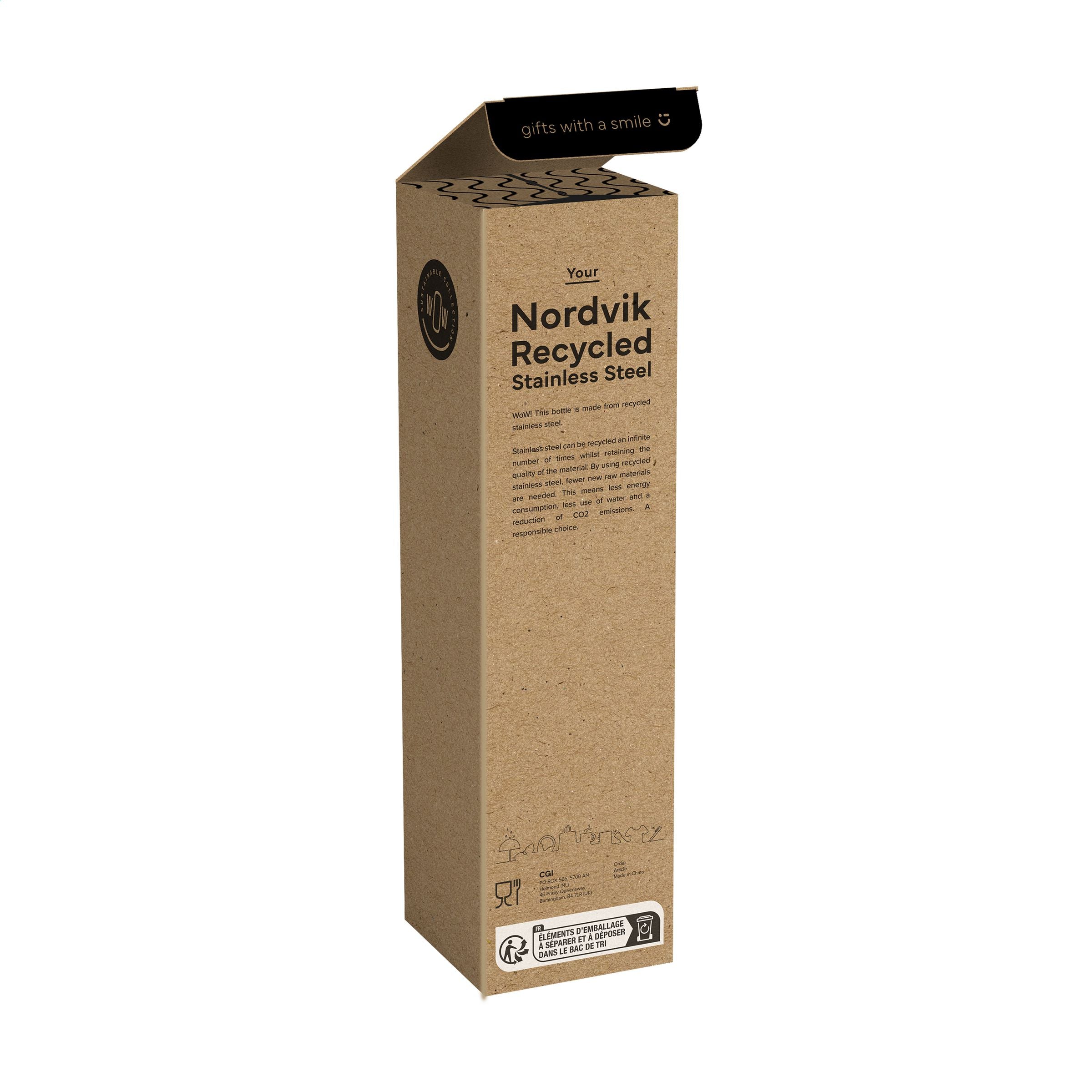 Nordvik RCS Recycled Steel 750 ml Trinkflasche - Silber