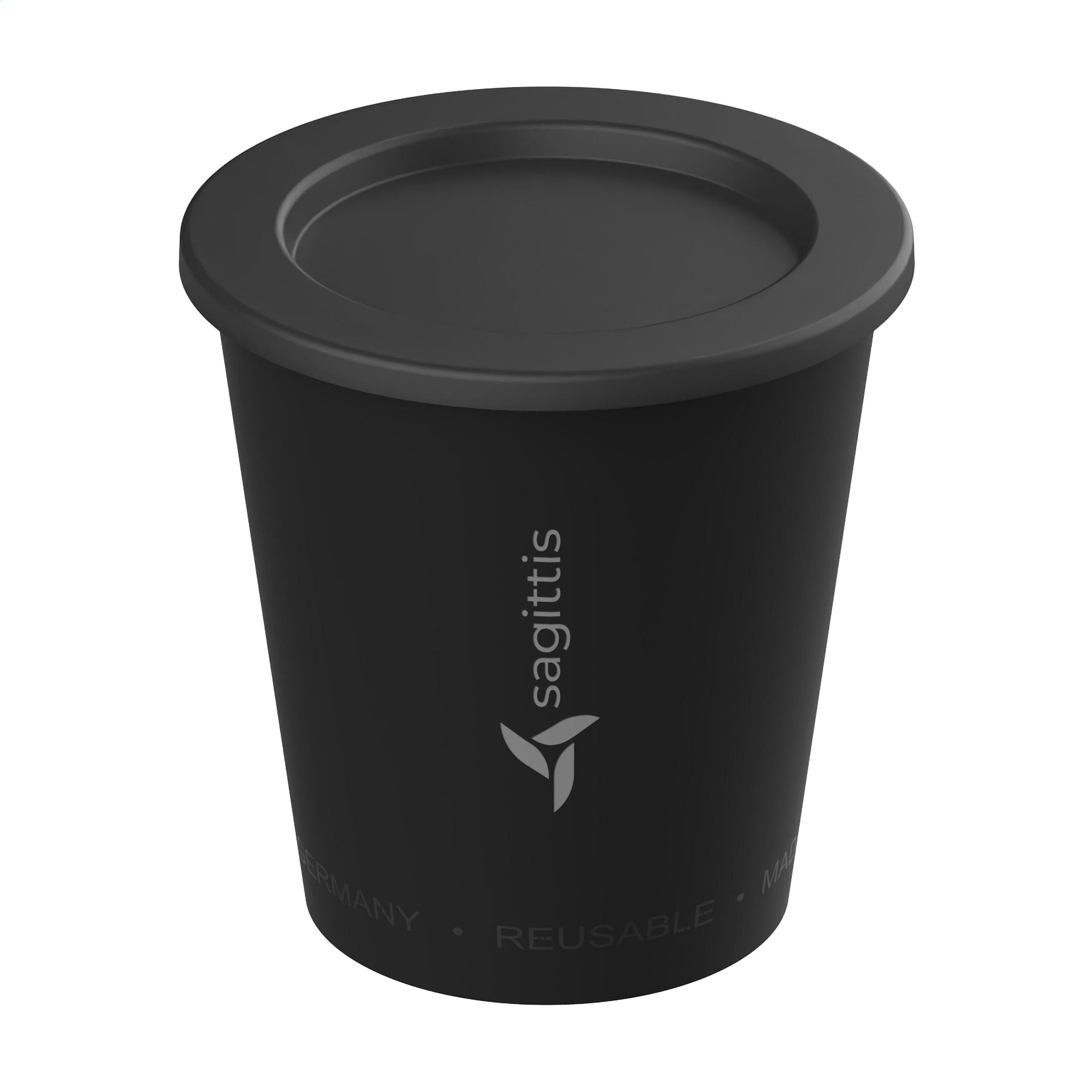 Drinking Cup Bio-Based Lid 200 ml - Schwarz