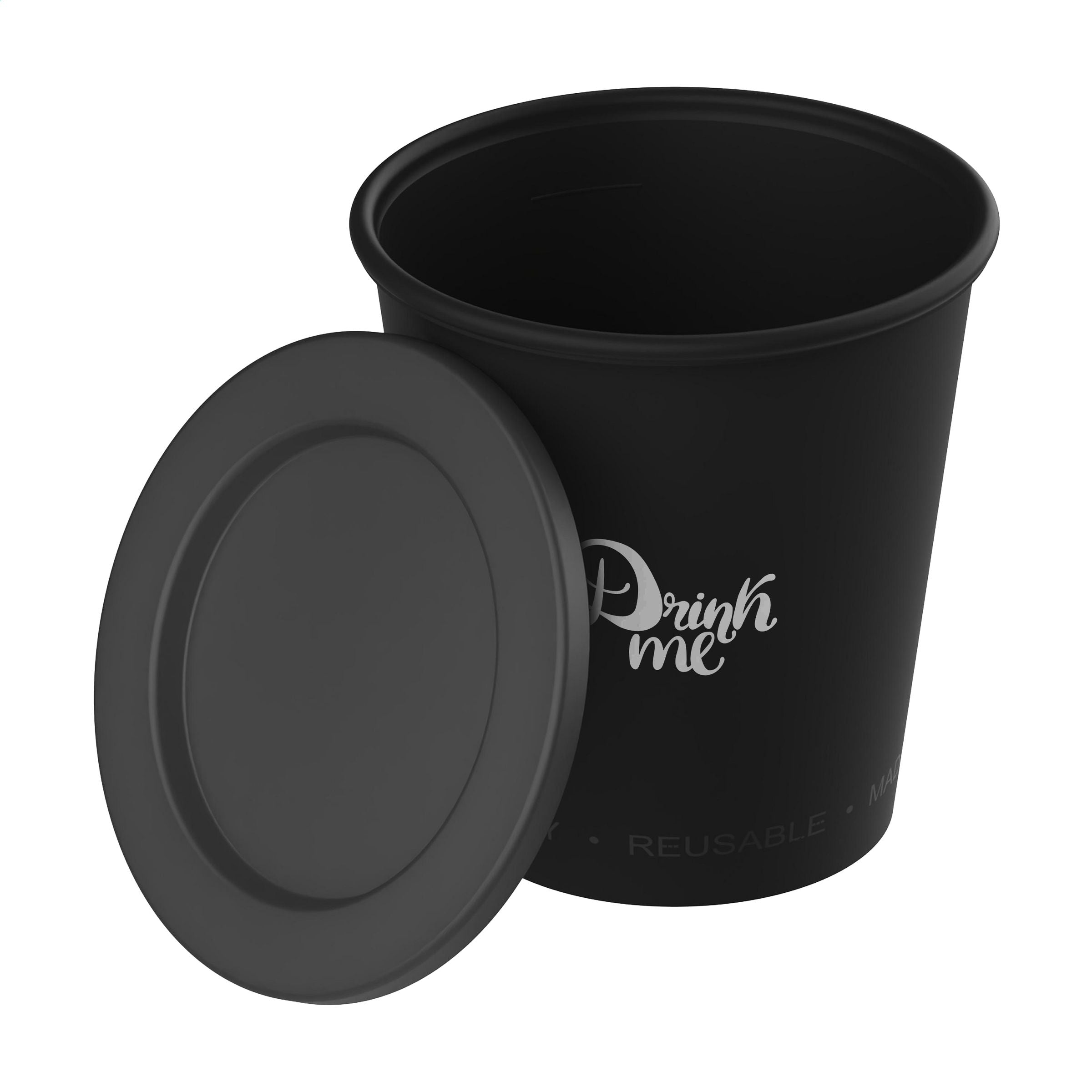 Drinking Cup Bio-Based Lid 200 ml - Schwarz