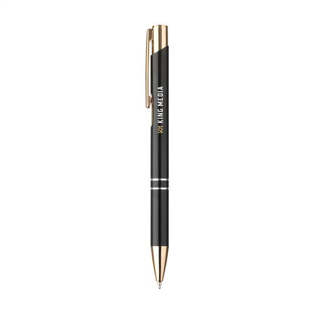 Ebony RCS Recycled Alu Rose Gold Kugelschreiber - Schwarz, blauschreibend