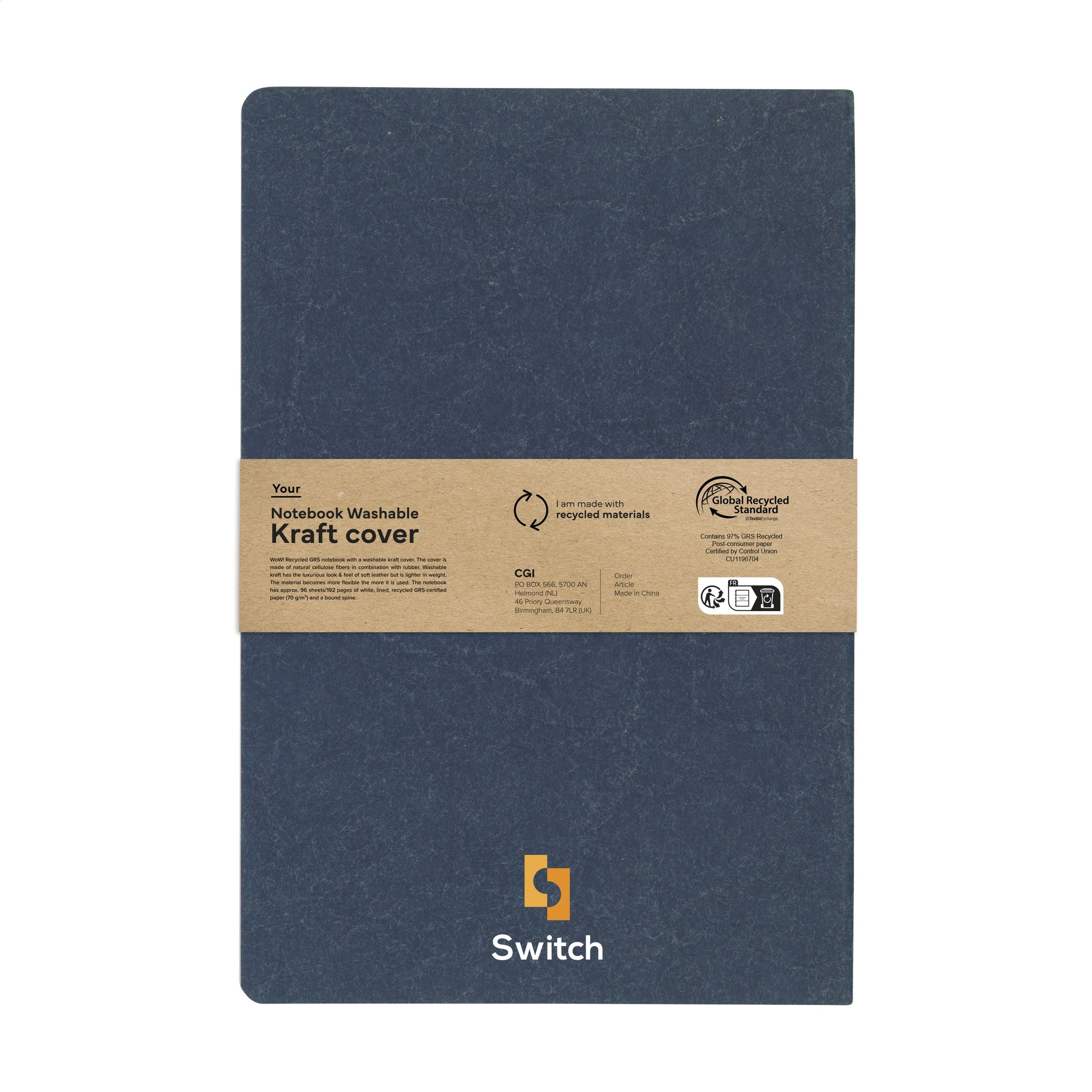 Notebook GRS Washable Kraft Cover A5 Notizbuch - Blau