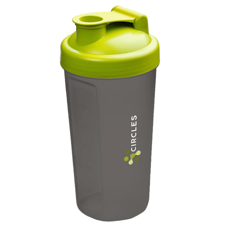 Shaker Protein 600 ml Proteinshaker Trinkbecher - Limonengrün/grau