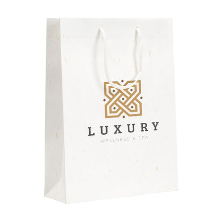 Leaf It Bag recycelt mit Strohfasern (180 g/m²) L - Weiß