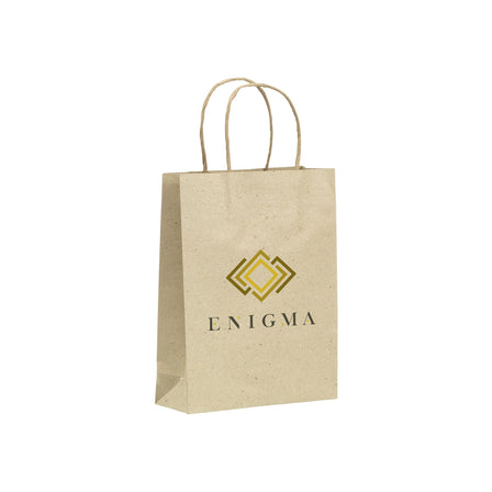 Leaf It Bag aus recyceltem Graspapier (120 g/m²) M - Braun
