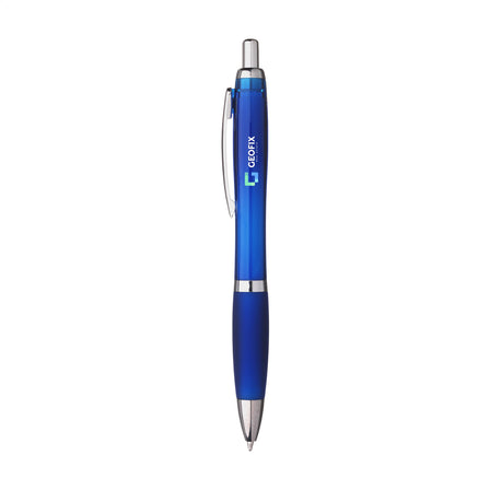 Athos Solid GRS Recycled ABS Kugelschreiber - Blau, blauschreibend
