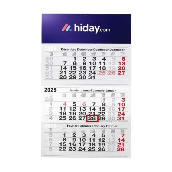 Dreimonatskalender Jumbo - Weiß