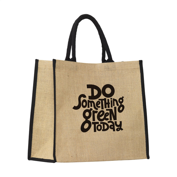 Gerona Jute Shopper Einkaufstasche - Schwarz