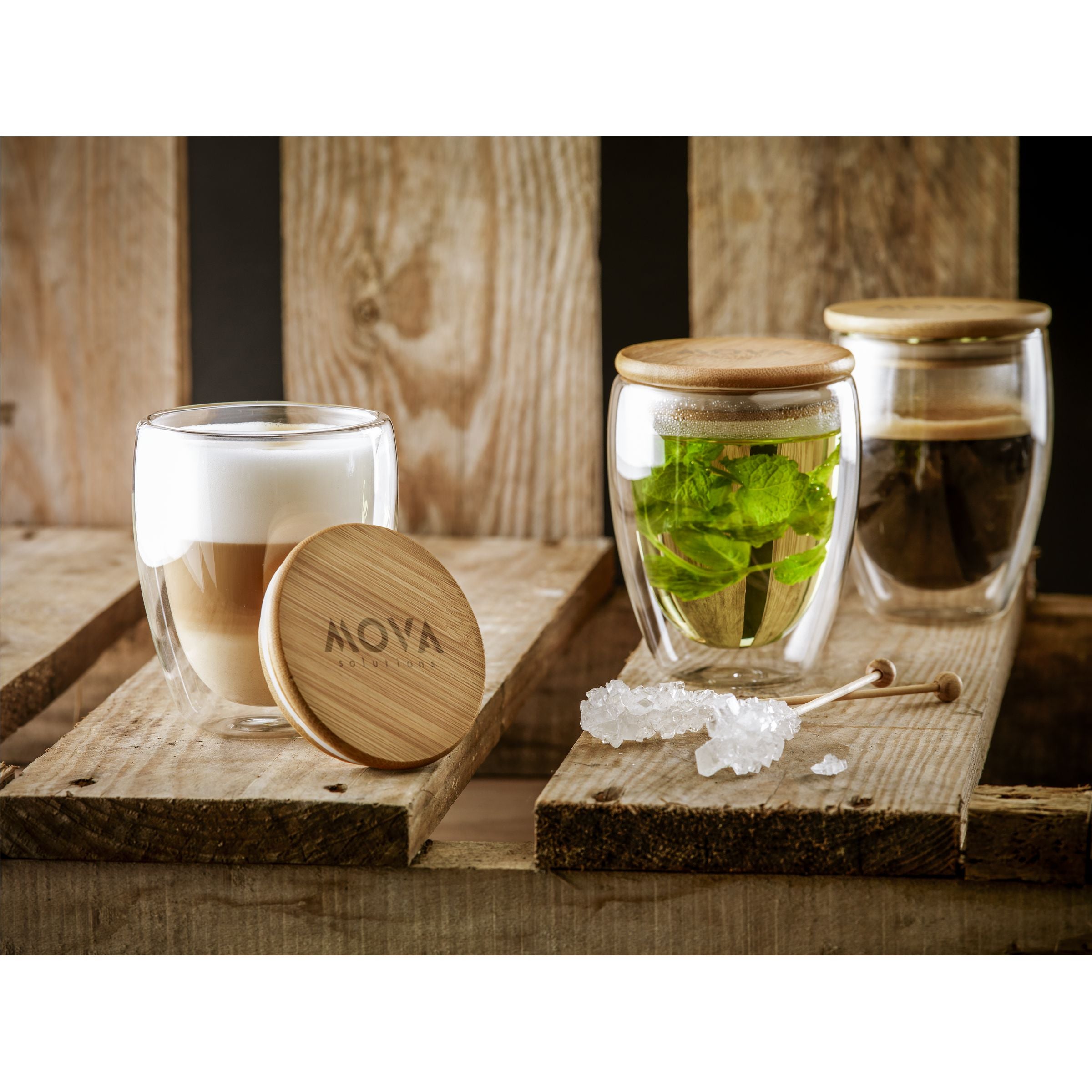 Alba 350 ml doppelwandiges Glas - Transparent