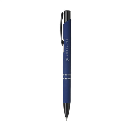Ebony Rubberised Kugelschreiber - Dunkelblau, blauschreibend