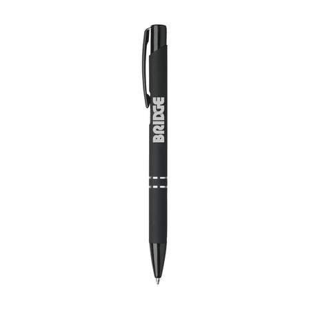 Ebony Rubberised Kugelschreiber - Schwarz, blauschreibend