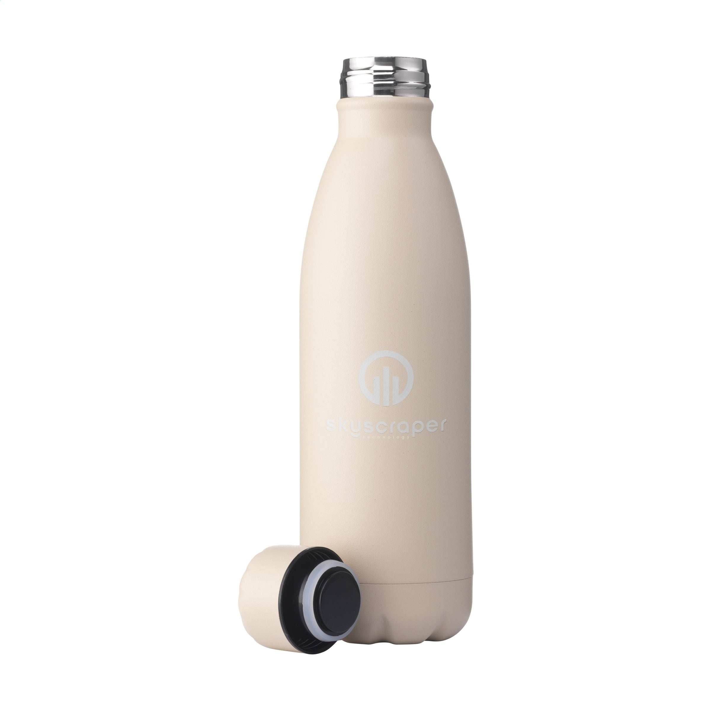 Topflask Premium RCS Recycled Steel Trinkflasche - Beige