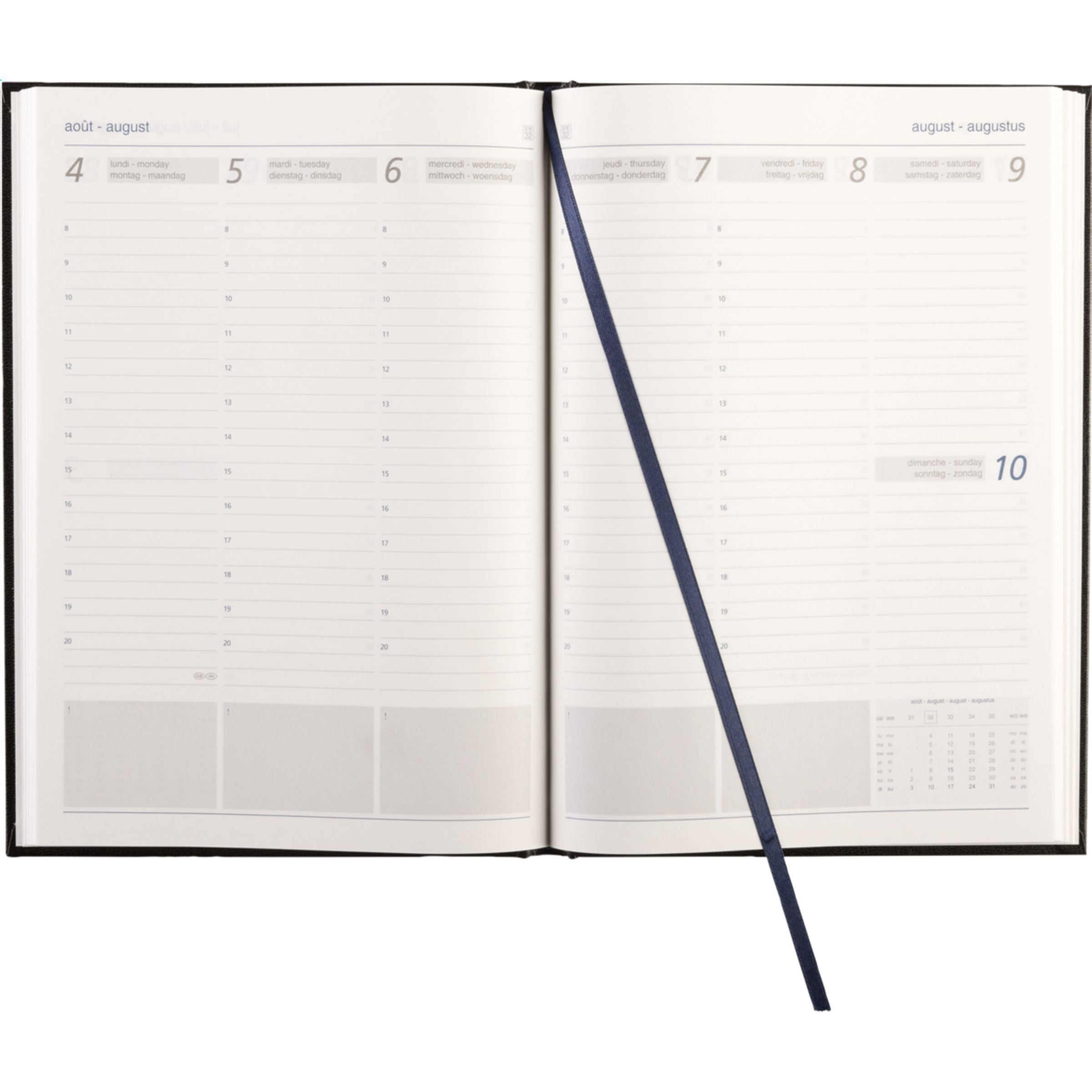 Eurodirect Balacron Kalender 4-sprachig - Blau