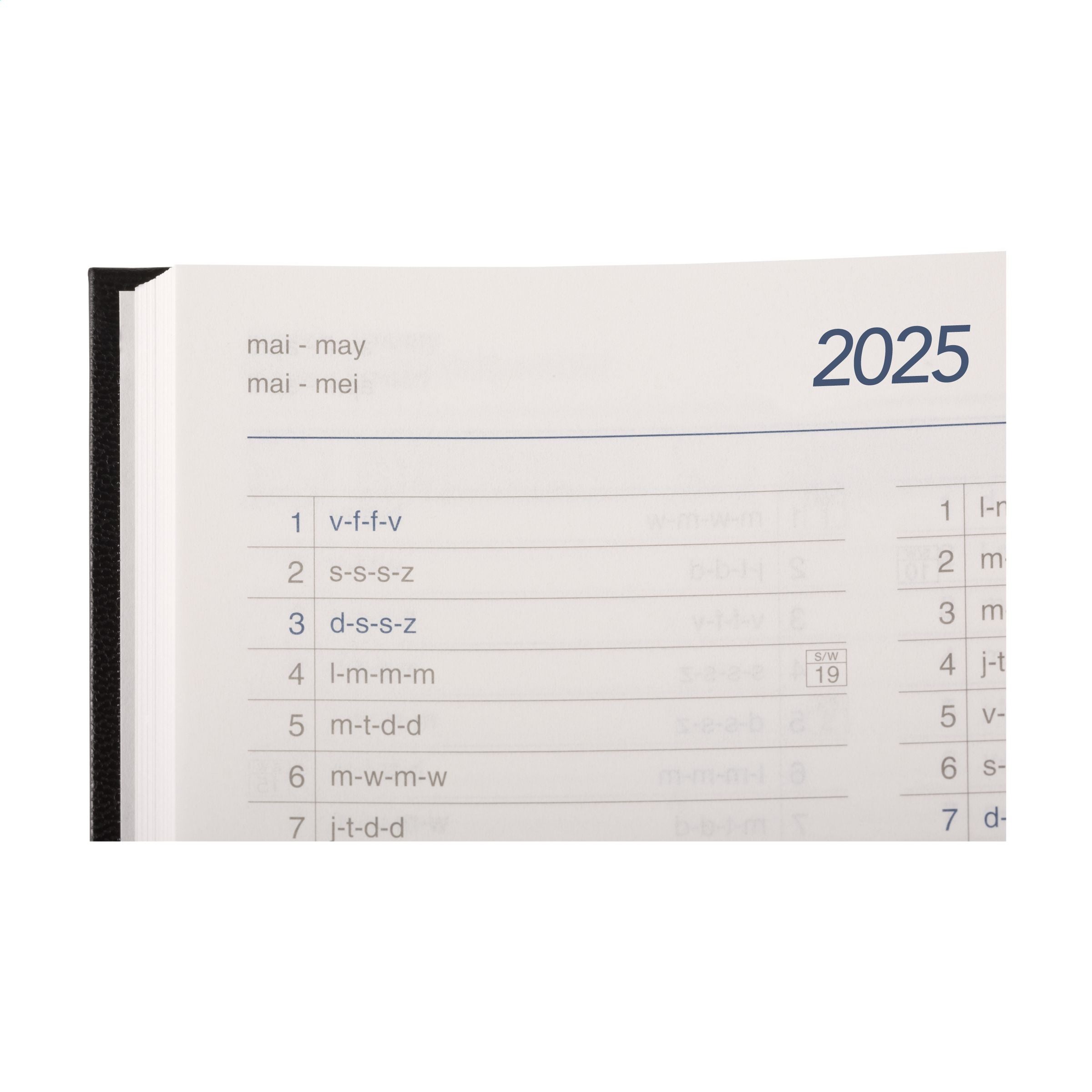 Eurodirect Balacron Kalender 4-sprachig - Blau